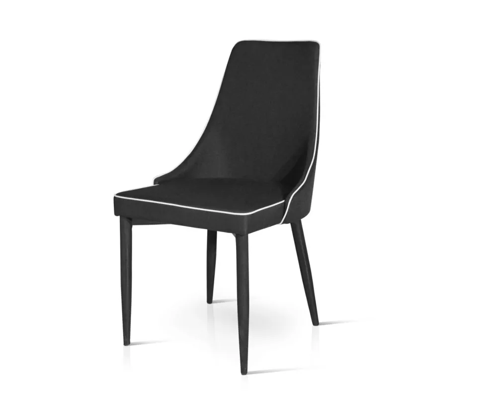 Sedia imbottita e rivestita in tessuto Bimi disponibile in 3 colori