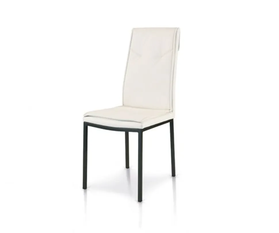 Sedia imbottita in ecopelle Ambra disponibile in 3 colori