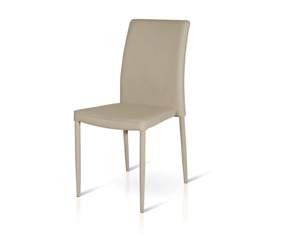 Sedia imbottita in ecopelle Sara disponibile in 5 colori