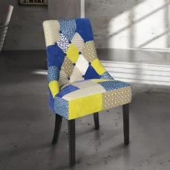 Sedia imbottita in tessuto Patchwork Cast