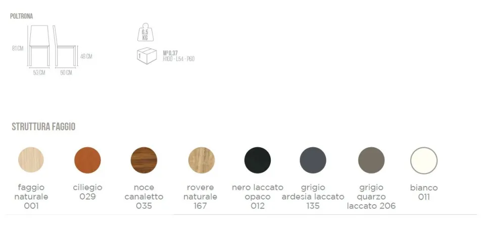 Sedia imbottita in tessuto Tecla con Braccioli