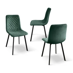 Sedia imbottita in velluto Marina disponibile in 7 colori
