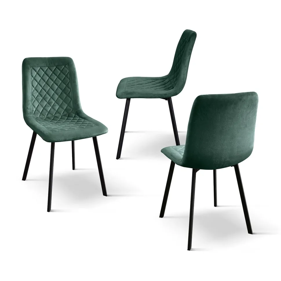 Sedia imbottita in velluto Marina disponibile in 7 colori