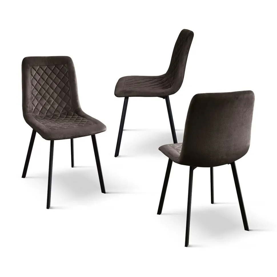 Sedia imbottita in velluto Marina disponibile in 7 colori