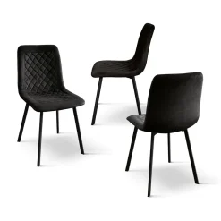 Sedia imbottita in velluto Marina disponibile in 7 colori