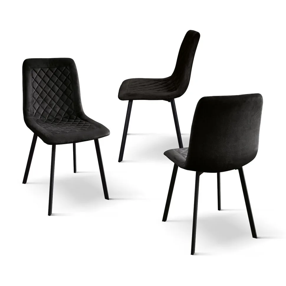 Sedia imbottita in velluto Marina disponibile in 7 colori