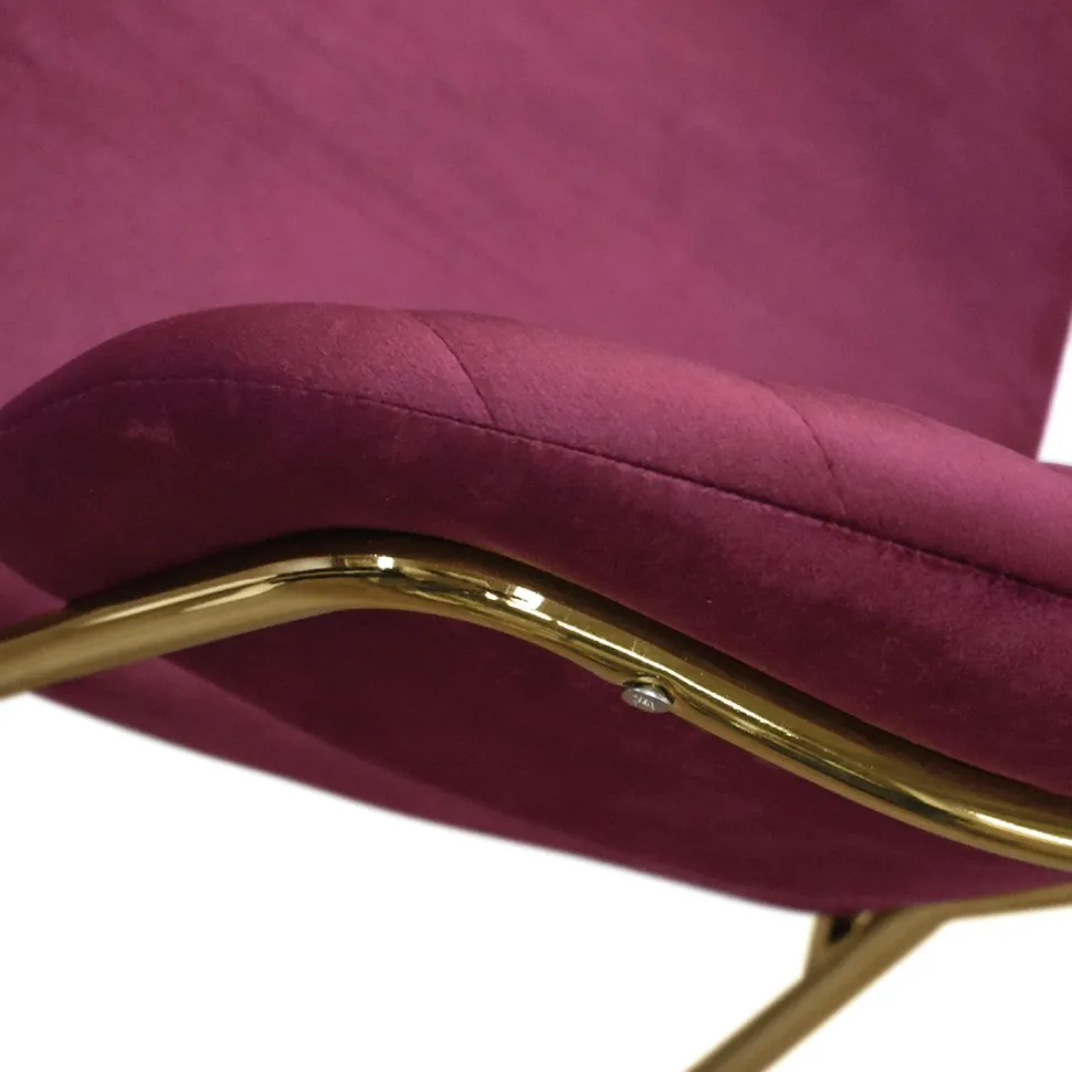 Sedia imbottita in velluto Pam disponibile in 3 colori