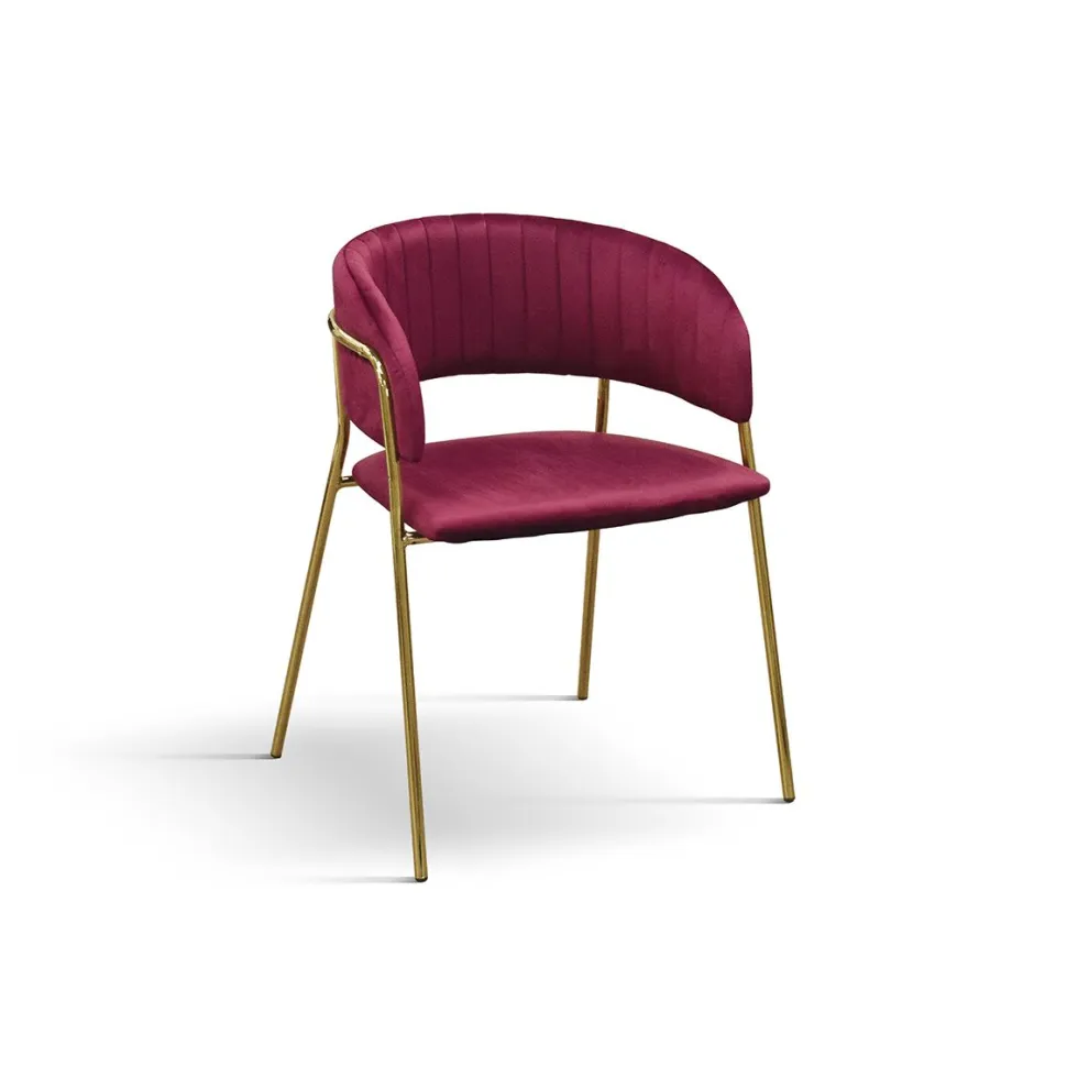 Sedia imbottita in velluto Pam disponibile in 3 colori
