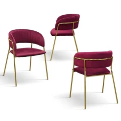 Sedia imbottita in velluto Pam disponibile in 3 colori