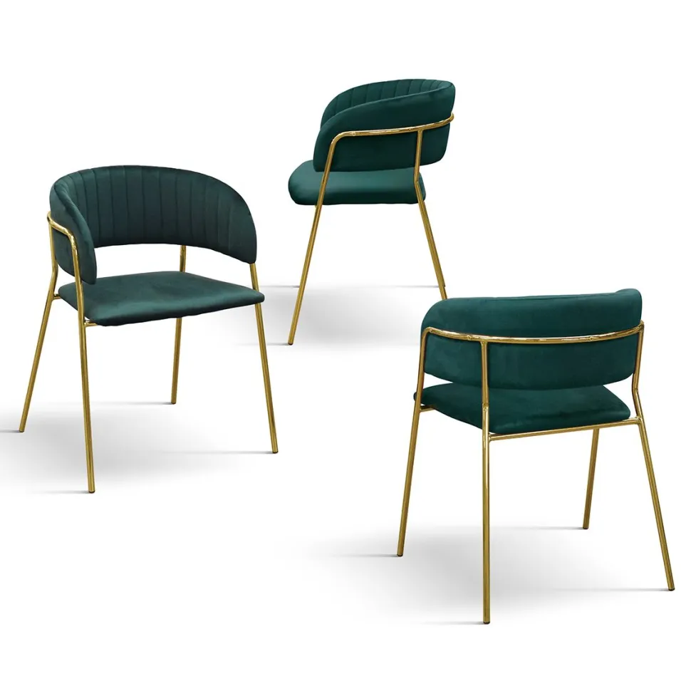 Sedia imbottita in velluto Pam disponibile in 3 colori