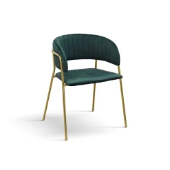 Sedia imbottita in velluto Pam disponibile in 3 colori
