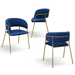 Sedia imbottita in velluto Pam disponibile in 3 colori