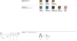 Sedia in metallo verniciato e seduta rivestita Granada disponibile in 7 colori