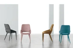 Sedia interamente rivestita in tessuto Portland disponibile in 6 colori