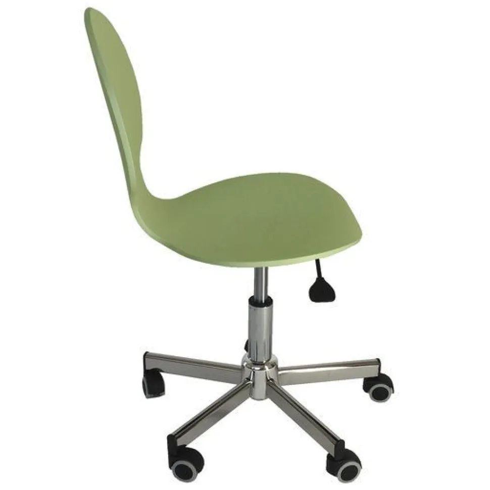 Sedia Melina in Legno con ruote in finitura Salvia