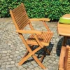 Sedia Pieghevole Pietrasanta in Legno di Acacia con Braccioli