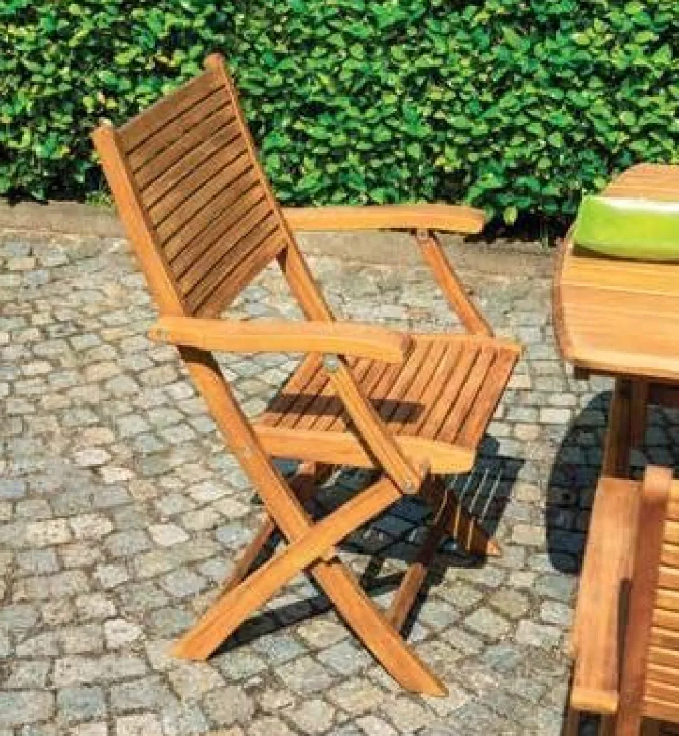 Sedia Pieghevole Pietrasanta in Legno di Acacia con Braccioli