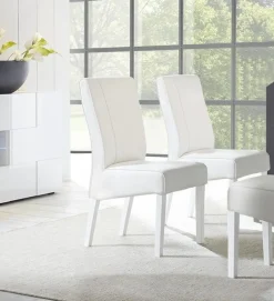 Sedia Pure in ecopelle bianca