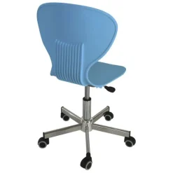 Sedia Timoty in Pvc con ruote in finitura Cielo