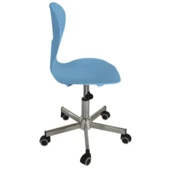 Sedia Timoty in Pvc con ruote in finitura Cielo
