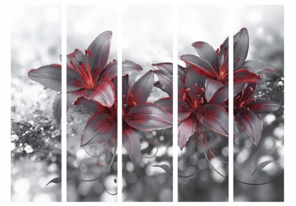 Separè Flower Black & Red