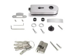 Serratura per porta in vetro 8-12mm cilindro con chiavi in acciaio inox