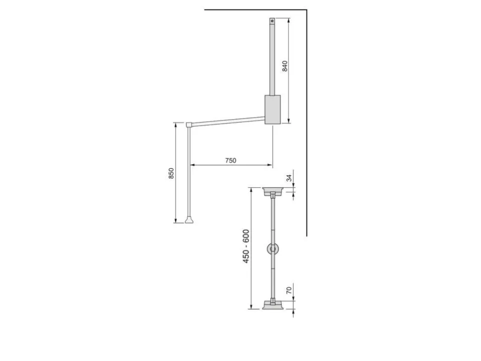 Servetto appendiabiti per armadio telescopico Hang, in acciaio Verniciato disponibile in 4 colori e 3 misure