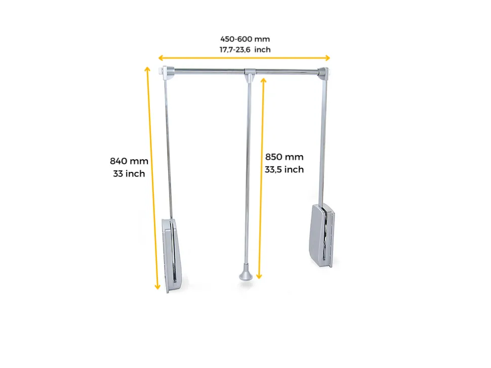 Servetto appendiabiti per armadio telescopico Hang, in acciaio Verniciato disponibile in 4 colori e 3 misure