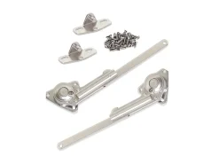 Set di braccetti per porte elevabili NSDX, forza 20-70kgxcm, Acciaio e Zama, Nichelato