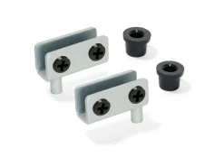 Set di cerniere interne per porte in vetro, spessore 4-6 mm, Acciaio, Grigia metallizzata