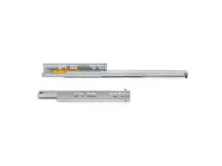 Set di guide per cassetti a scomparsa Silver, estrazione totale, push, profondità 250 mm, Acciaio, Zincato bianco