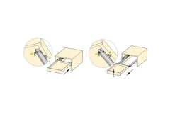 Set di guide per cassetti a scomparsa Silver, estrazione totale, push, profondità 250 mm, Acciaio, Zincato bianco