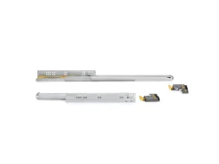 Set di guide per cassetti a scomparsa Silver, estrazione totale, con chiusura soft e aggancio, profondità 290 mm, Acciaio, Zincato bianco