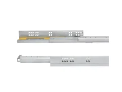 Set di guide per cassetti a scomparsa Silver, estrazione totale, con chiusura soft e aggancio, profondità 290 mm, Acciaio, Zincato bianco