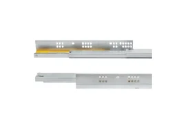 Set di guide per cassetti a scomparsa Silver, estrazione totale, chiusura soft, profondità 250 mm, Acciaio, Zincato bianco