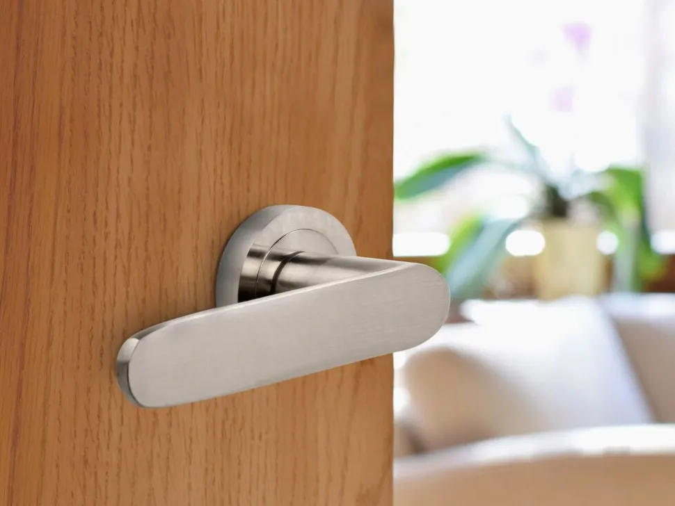 Set di maniglie per porte interne Bunbury con rosetta D.50mm in Alluminio disponibile in 2 colori
