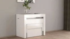 Set 2 Panche allungabili per consolle finitura Bianco Lucido