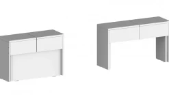 Set 2 Panche allungabili per consolle finitura Bianco Lucido