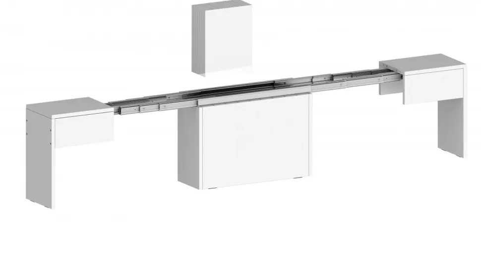 Set 2 Panche allungabili per consolle finitura Bianco Lucido