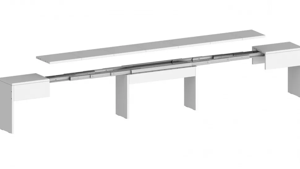 Set 2 Panche allungabili per consolle finitura Bianco Lucido