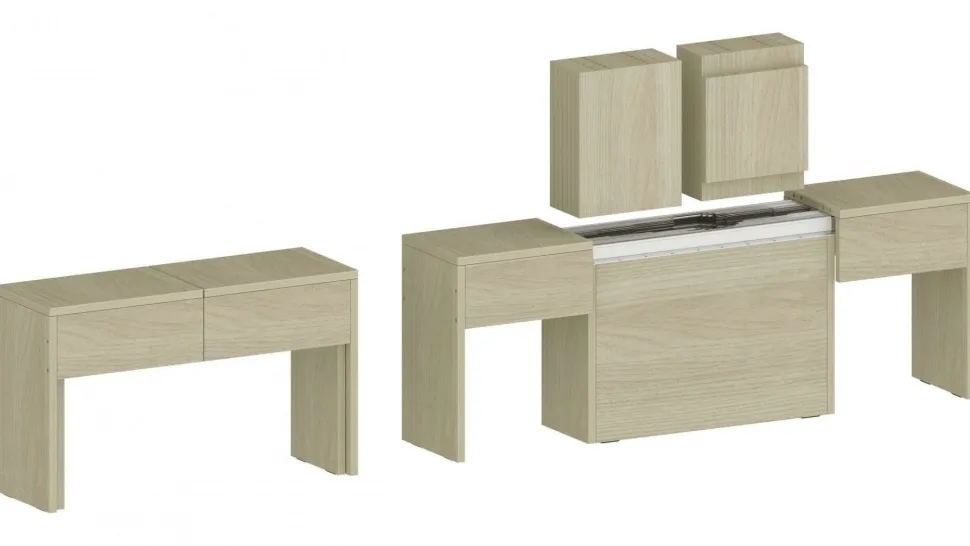 Set 2 Panche allungabili per consolle finitura Olmo