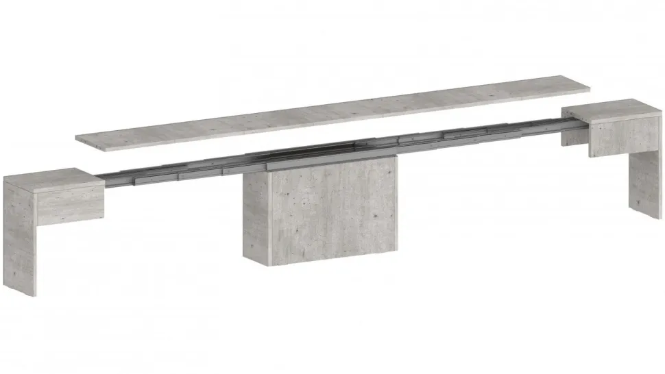 Set 2 Panche allungabili per consolle finitura Cemento