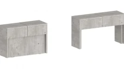 Set 2 Panche allungabili per consolle finitura Cemento