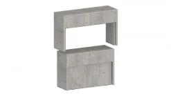 Set 2 Panche allungabili per consolle finitura Cemento