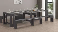 Set 2 Panche allungabili per consolle finitura Ardesia