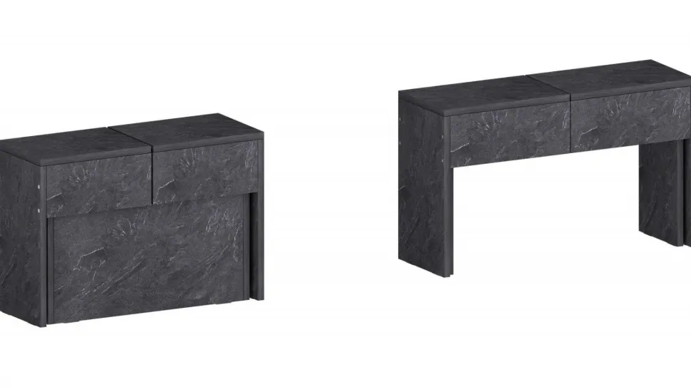 Set 2 Panche allungabili per consolle finitura Ardesia