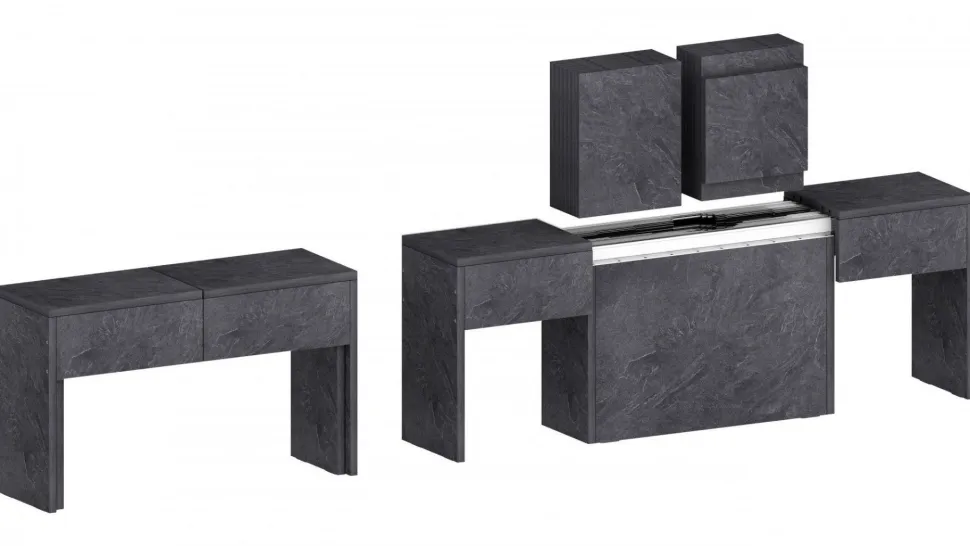 Set 2 Panche allungabili per consolle finitura Ardesia