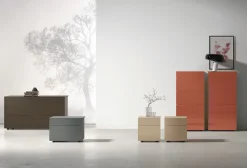 Settimino a 5 cassetti con presa maniglia obliqua Crio disponibile in vari colori