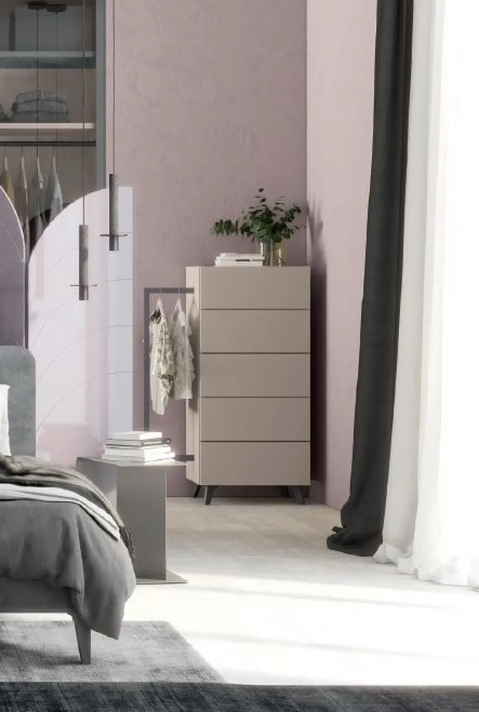 Settimino con 5 cassetti modello Alex Linea Lotto disponibile in 16 colori