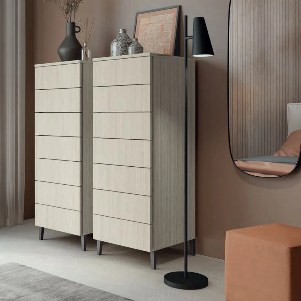 Settimino con presa maniglia laterale 7 cassetti Tundra linea Volo disponibile in vari colori